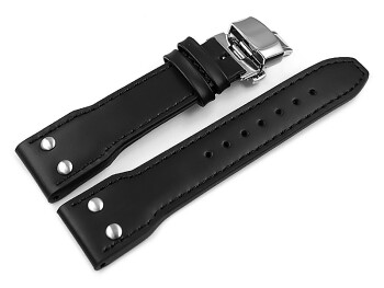 Butterfly - echt Leder - Vintage - glatt - schwarz - 2 Nieten  24mm schwarz