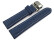 Uhrenarmband mit Butterfly gepolstert genarbt blau 18mm Stahl