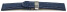 Uhrenarmband mit Butterfly gepolstert genarbt blau 22mm Stahl
