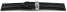 Uhrenarmband mit Butterfly gepolstert genarbt schwarz 24mm Stahl