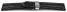 Uhrenarmband mit Butterfly gepolstert genarbt schwarz weiße Naht 24mm schwarz