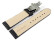 Uhrenarmband mit Butterfly gepolstert genarbt schwarz weiße Naht 24mm Gold