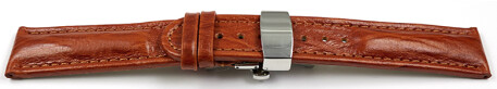 Uhrenband mit Butterfly gepolstert Bark braun 18mm schwarz