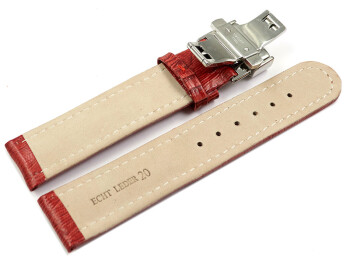 Butterfly - Kalbsleder - Teju - rot 24mm Gold