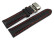 Uhrenband mit Butterfly stark gepolstert glatt schwarz rote Naht 20mm schwarz