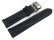 Uhrenband mit Butterfly stark gepolstert glatt schwarz blaue Naht 22mm Gold