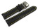 Uhrenband mit Butterfly stark gepolstert glatt schwarz gelbe Naht 22mm Stahl