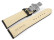 Uhrenband mit Butterfly stark gepolstert glatt schwarz 22/18mm Gold