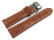 Butterfly - stark gepolstert - Kroko - hellbraun 24mm Stahl
