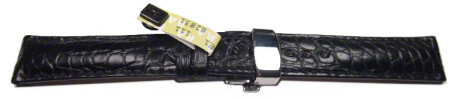 Butterfly - echt Alligator - art manual - schwarz 19mm Stahl