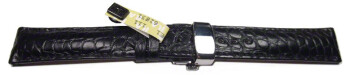 Butterfly - echt Alligator - art manual - schwarz 19mm Stahl