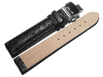 Butterfly - echt Strauss - schwarz 22mm Stahl