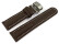 Uhrenarmband mit Butterfly Schließe Leder glatt dunkelbraun 20mm Gold
