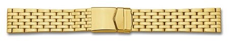 Edelstahl Metallarmband massiv 7 Glieder vergoldet - 20mm