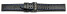 Uhrenarmband - Leder schwarz - Carbon - Doppeldorn schwarz - blaue Naht