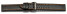 Uhrenarmband - Leder schwarz - Carbon Prägung - Doppeldorn schwarz - orange Naht 24mm