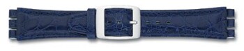 Uhrenarmband - Leder - passend für Swatch - 19/20mm - blau