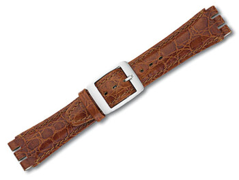 Uhrenarmband - Leder - passend für Swatch - 19/20mm - braun