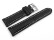 Uhrenarmband - Leder - stark gepolstert - glatt - schwarz - 19mm Stahl