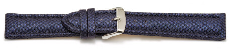 Uhrenarmband gepolstert HighTech Material Textiloptik blau 18mm 20mm 22mm 24mm