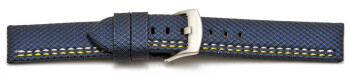 Uhrenarmband Breitdorn HighTech Textiloptik blau -  gelbe...