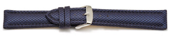 Uhrenarmband - gepolstert - HighTech Material - Textiloptik - blau 24mm Gold