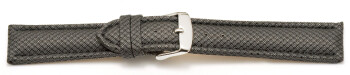 Uhrenarmband - gepolstert - HighTech Material - Textiloptik - hellgrau 18mm Stahl