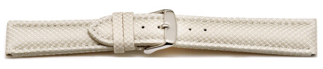 Uhrenarmband - gepolstert - HighTech Material - Textiloptik - weiß 22mm Gold