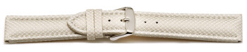 Uhrenarmband - gepolstert - HighTech Material - Textiloptik - weiß 22mm Gold