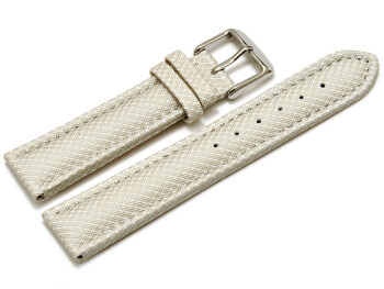 Uhrenarmband - gepolstert - HighTech Material - Textiloptik - weiß 22mm Gold