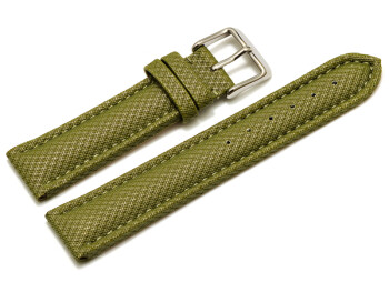 Uhrenarmband - gepolstert - HighTech Material - Textiloptik - grün 18mm Stahl