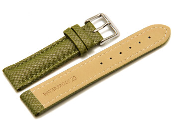 Uhrenarmband - gepolstert - HighTech Material - Textiloptik - grün 18mm Stahl