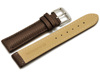Uhrenarmband - gepolstert - HighTech Material - Textiloptik - braun 24mm Gold