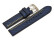 Uhrenarmband - Breitdorn - HighTech - Textiloptik - blau -  gelbe u. weiße Naht 22mm