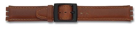 Uhrenarmband - Leder - passend für Swatch - braun - 17mm