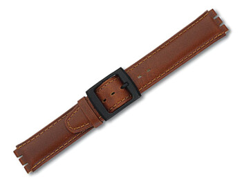 Uhrenarmband - Leder - passend für Swatch - braun -...