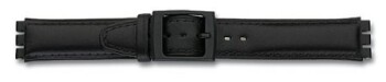 Uhrenarmband - Leder - passend für Swatch - schwarz...