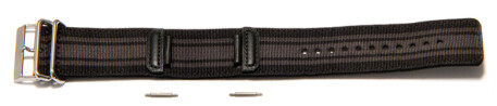 Casio Ersatzarmband GA-100MC-1AV, Textil, schwarz mit grauem Streifen
