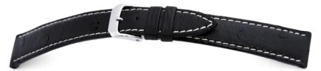 Uhrenarmband echt Strauß RIOS 1931 - schwarz - 19/16mm Gold