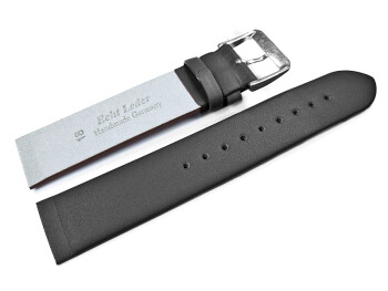 Uhrenarmband Leder - für Uhren mit verschraubtem Bandanstoß - schwarz 14mm Stahl