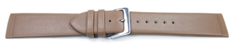 Uhrenarmband Leder - für Uhren mit verschraubtem Bandanstoß - hellbraun 12mm Stahl