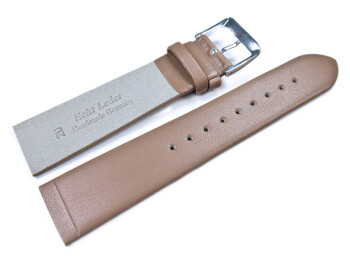 Uhrenarmband Leder - für Uhren mit verschraubtem Bandanstoß - hellbraun 18mm Stahl