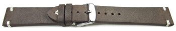 Uhrenarmband Rindleder Rustikal Soft Vintage dunkelbraun 18mm 20mm 22mm 24mm