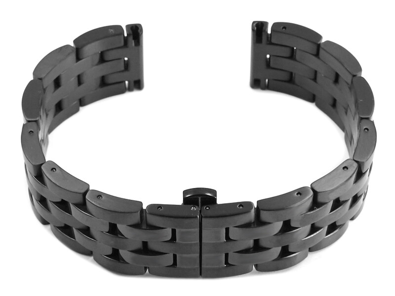Uhrenarmband Aus Massivem Silikon - Schwarz, Wählbar 18-24mm Breite