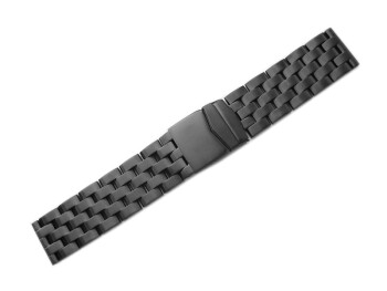 Edelstahl Metallarmband massiv 5 Glieder - schwarz - 24mm, 26mm