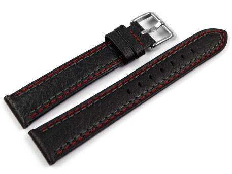 Lotus Lederband schwarz- Naht grau/rot - 15653/5,...