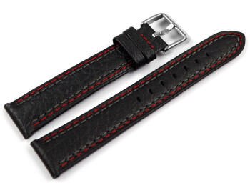 Lotus Lederband schwarz- Naht grau/rot - 15653/5,...