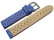 Uhrenarmband - Leder - Style - blau - 16mm Stahl