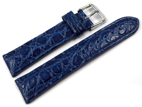 Uhrenarmband Leder gepolstert African blau 18mm 20mm 22mm 24mm
