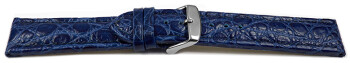 Uhrenarmband - Leder - gepolstert - African - blau 20mm Stahl